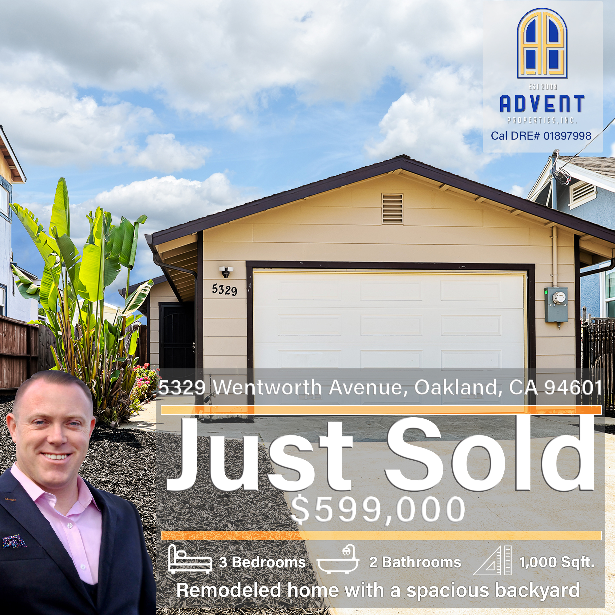 Just Sold by Darryl Glass: 5329 Wentworth Avenue, Oakland, CA 94601
